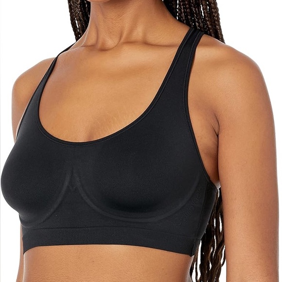 BRAND NEW - Calvin Klein Wirefree Bonded Flex Unlined Bralette - Black - Medium - Picture 6 of 8